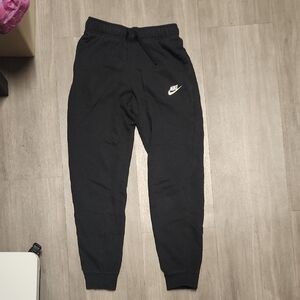 Nike Womens Black Sweatpants with White Logo, Size XS
